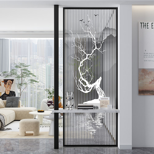 新型爆款水纹玻璃屏风隔断客厅