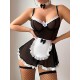 Sheer Lace Princess Women Maid Lingerie with Dress Bow
