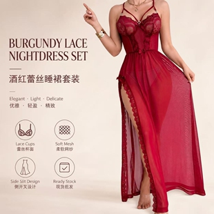 New sexy lace hollow sleepwear jumpsuit, see through lingeri