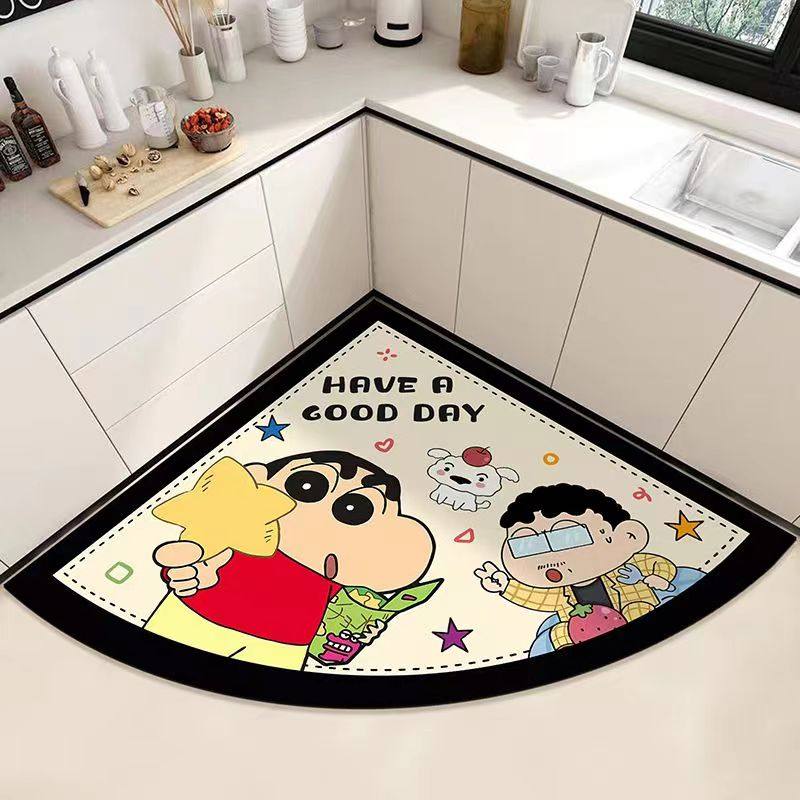 卡通厨房地垫扇形耐脏硅藻泥垫吸水防滑心形脚垫可擦式免清洗垫子,居家布艺,厨房地垫,淘宝优惠券,粉丝福利购,淘宝优惠卷
