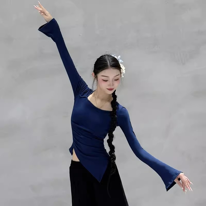 现代舞上衣黑色古典舞服装形体训练服2025新款冬长袖舞蹈生练功服