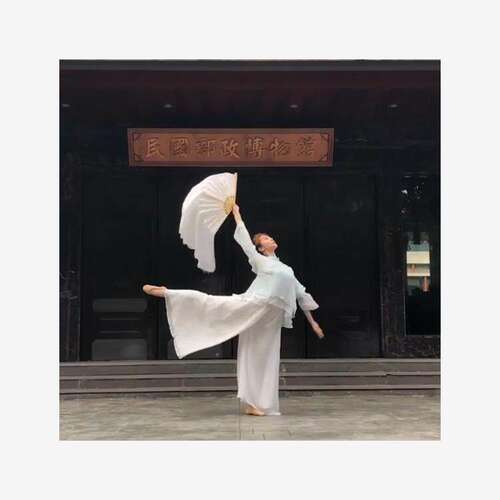 梁祝扇舞演出服女艺考古典舞服装小影同款中国风现代舞练功服飘逸