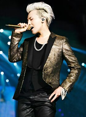 韩国权志龙同款金色亮片西服外套舞蹈表演男装歌手主持人演出