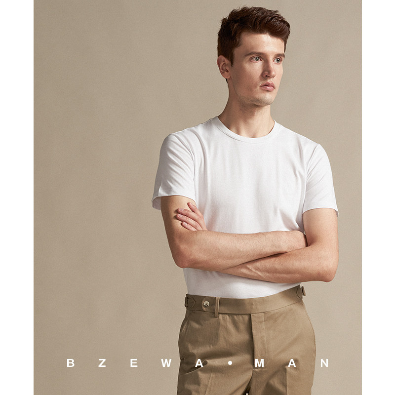 男士短袖t恤長絨棉純色打底衫圓領修身全棉夏季純棉半袖大碼體恤在類目 男裝, T恤中 - 來自Buy2taobao.com提供專業的淘寶代購服務