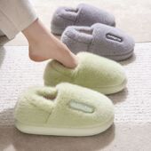棉鞋 家居女保暖新款 包加绒厚底情侣男士 拖鞋 室内跟防滑外穿棉冬季