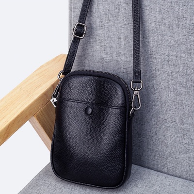 洁涛头层牛皮手机包欧美