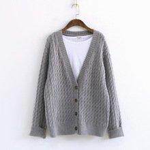 thumbnail for wool twist cardigan for women wool hemp flower cardigan sweater C