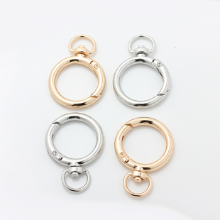 钢色KC金旋转圆形吊扣弹簧扣水壶形按扣包包钥匙挂件材料diy配件