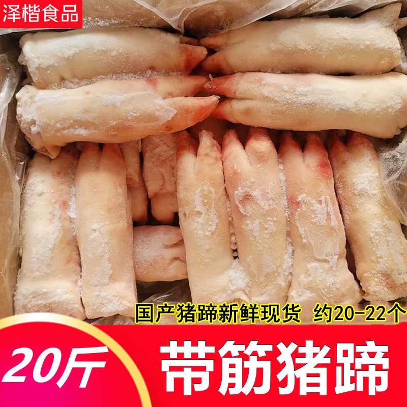 鲜冻国产猪前蹄带筋猪前脚猪手猪脚猪蹄 20斤约17只猪爪猪蹄子