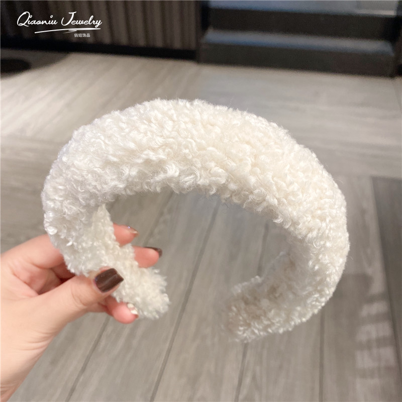 泰迪卷毛毛发箍女秋冬网红新款显脸小头箍增高颅顶毛绒发卡宽版