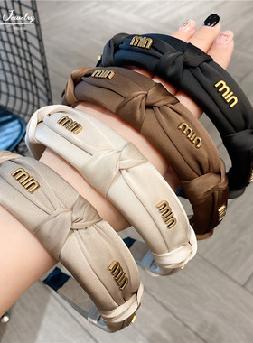 店主自留气质百搭字母打结发箍宽边增高颅顶头箍韩国新款网红发卡