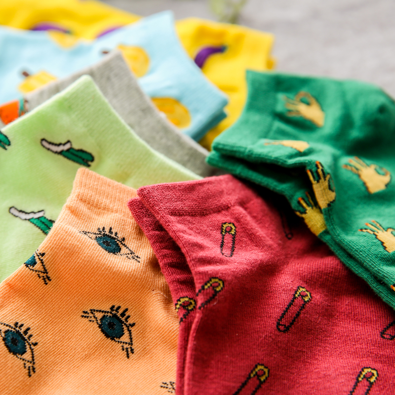 礼盒装防臭抗菌卡通全棉短筒袜子