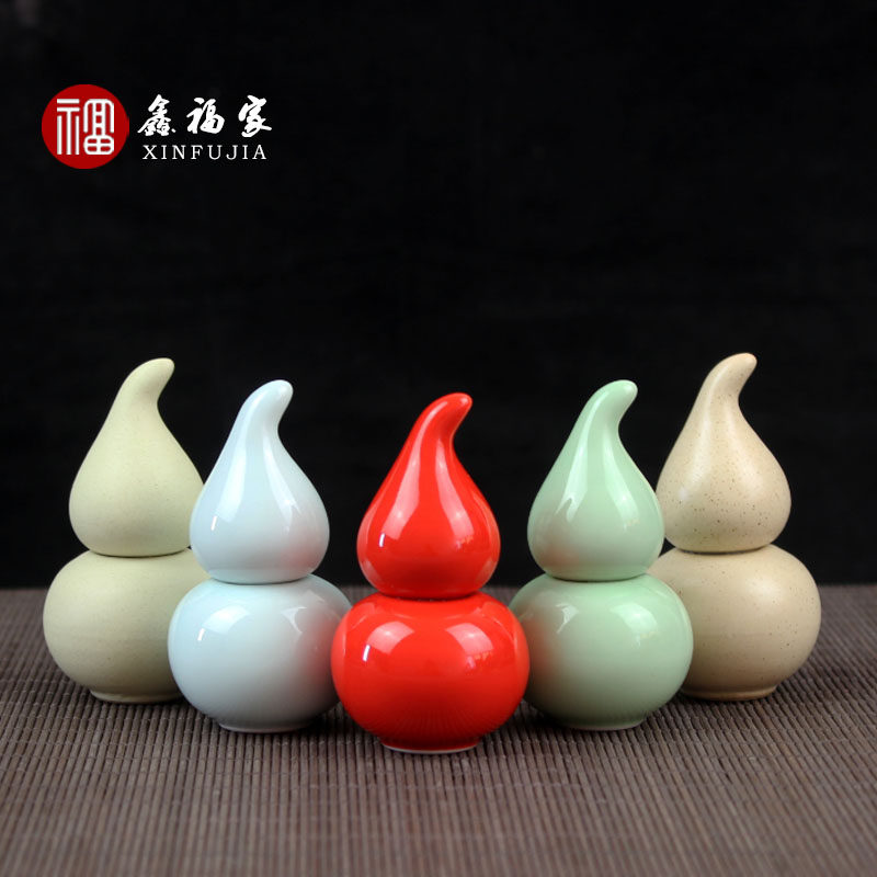 小葫芦瓶红瓷罐子中药丸储物瓶福禄纪念品胎毛胎发收藏密封保平安