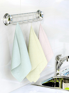 嘉宝吸盘六连挂钩免钉不锈钢浴室粘钩卫生间置挂架壁挂式厨房架子