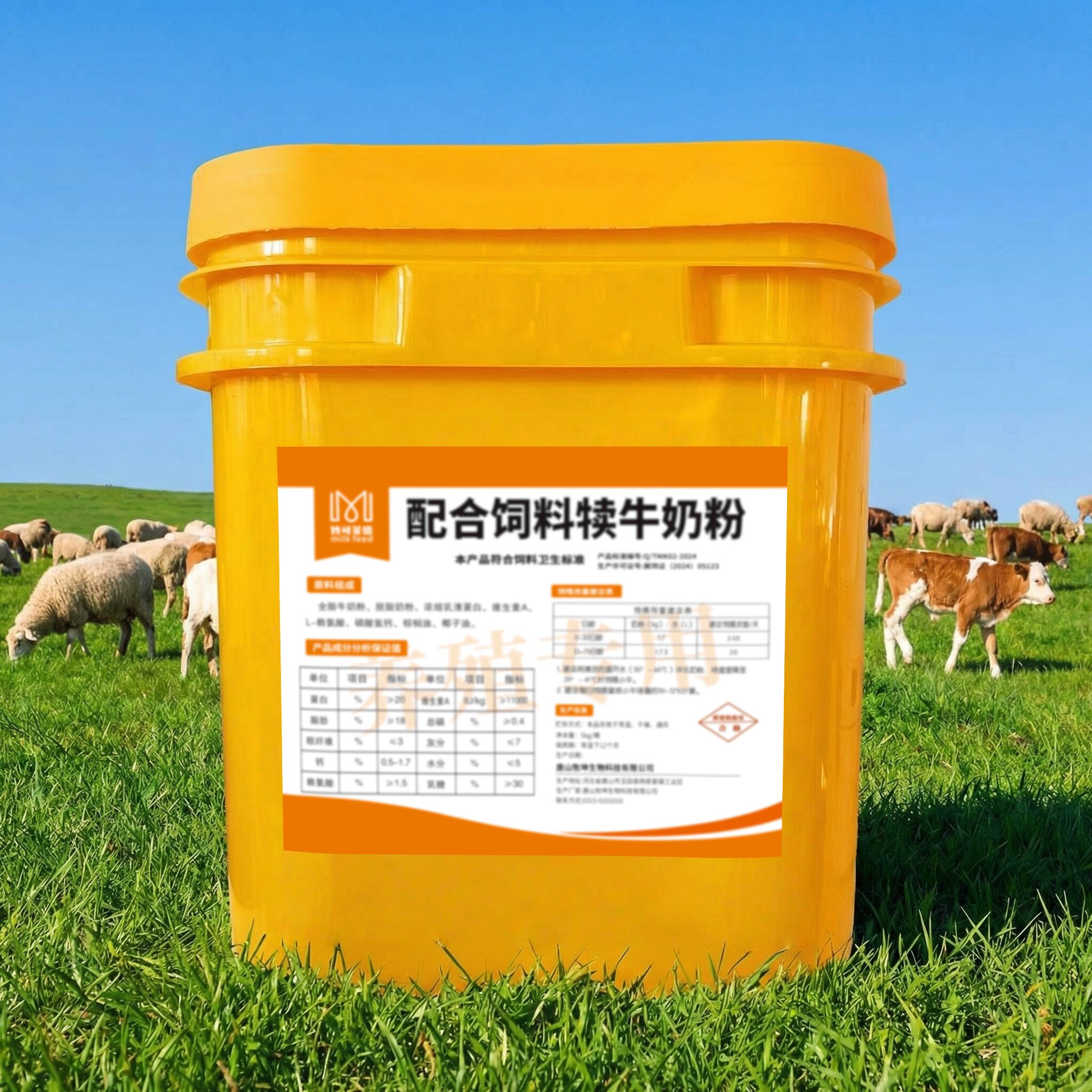 妙可菲德犊牛奶粉牛犊专用奶粉刚出生小牛代乳粉兽用奶粉10斤桶装