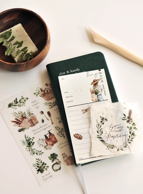 台湾MU lifestyle print-on转印贴纸 复古手账素材花草DIY小清新