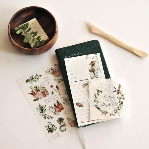 台湾MU转印贴纸复古手帐花草素材