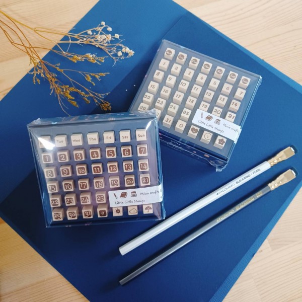台湾Micia美日小小印章手帐书房 英文字母数字星期日历日期月历