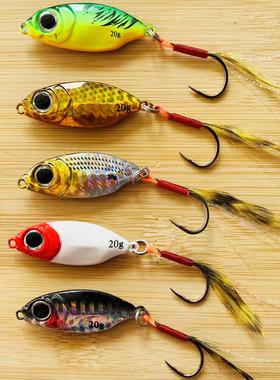 超远投飘落型蓝色刀锋单铁板钩铁板路亚饵适用翘嘴鳜鱼鲈鱼