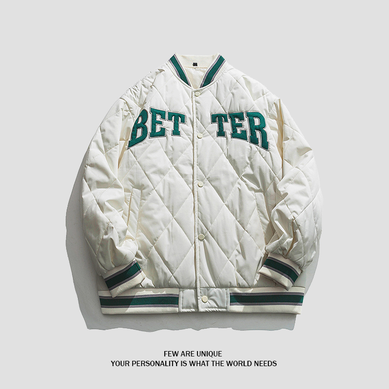 棉服男士冬季2021年新款潮流潮牌加厚棉衣男装冬装轻薄棒球领外套