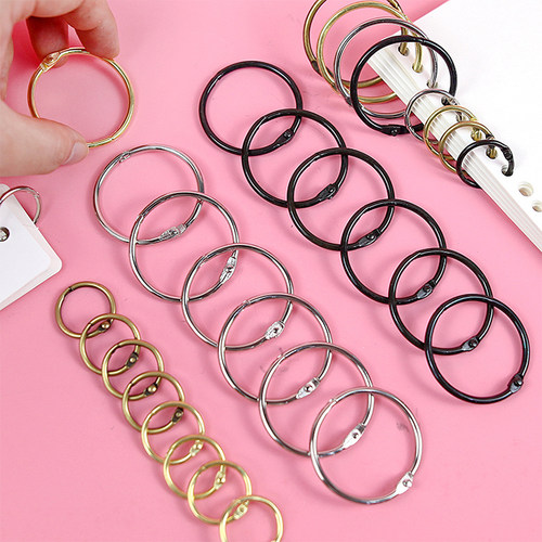 活页圈开口装订圈相册台历卡片线圈打孔书圈本子铁环铁圈金属环扣