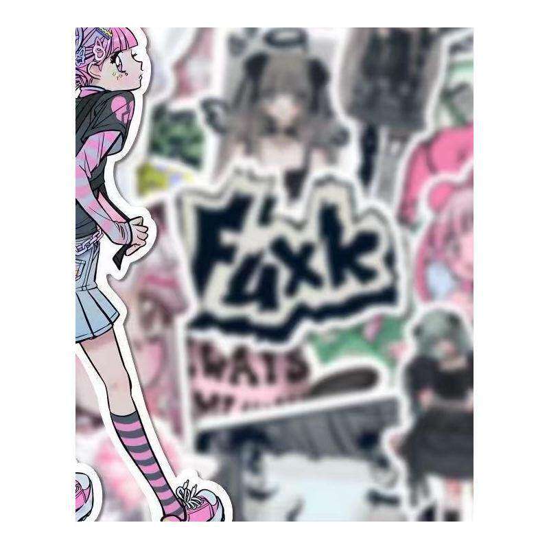 106张黑暗甜酷哥特式ins风贴纸DIY手帐行李箱笔记本电脑手机装饰