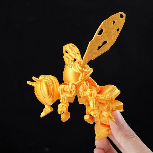 3D打印玩具赛博朋克机械甲蜜黄蜂模型手办翅膀关节可活动摆件儿童