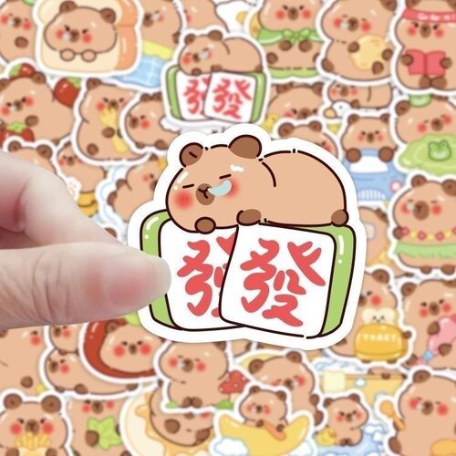 卡皮巴拉水豚可爱卡通贴纸DIY