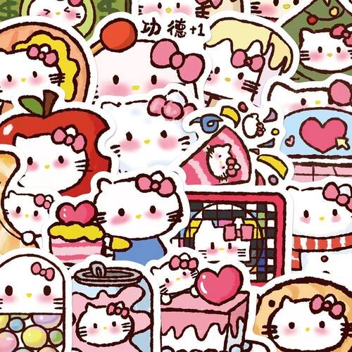 Kitty猫美食贴纸手账手机日记DIY