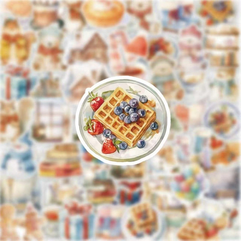 冬日童话动物贴纸124张小熊雪人可爱手机行李箱电脑手帐头盔装饰