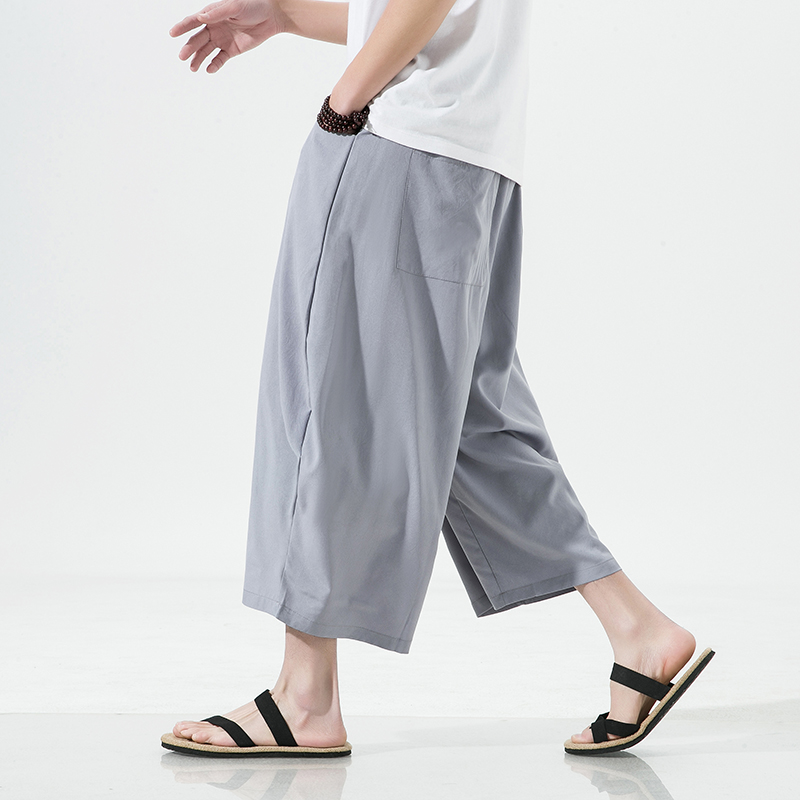 2024夏季冰丝七分裤男士风宽松阔腿裤潮流大码哈伦裤FK16P35，男装休闲裤，星座203-3