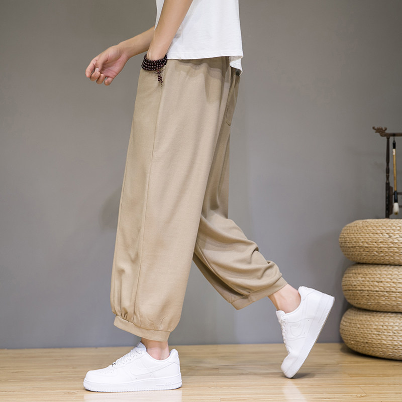 2024春夏季新款日系九分裤大码男装风宽松哈伦灯笼裤K18P40，男装休闲裤，星座203-3