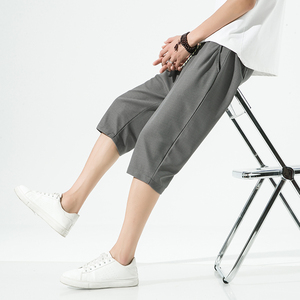 2024夏季短裤风新品休闲七分裤冰丝华夫格日系沙滩裤FK17P30