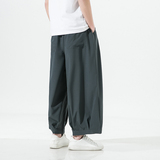 冰丝阔腿裤男士夏季新款风大码宽松哈伦裤沙滩灯笼裤FK12P35，男装休闲裤，星座203-3