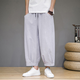 2024春夏新品九分裤风日系潮流大码灯笼裤棉麻萝卜裤FK20P45，男装休闲裤，星座203-3