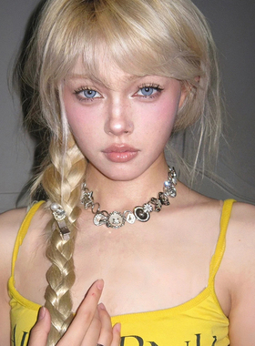 y2k星星爱心镶钻choker颈链潮新款甜酷辣妹风锁骨链小众设计项饰