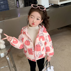 女童羽绒服秋冬2024新款儿童冬季白鸭绒洋气棉服宝宝加厚冬装外套