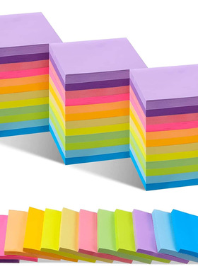 荧光彩色便利贴3*3inch学生便签条N次贴跨境热卖便签本厂家直销