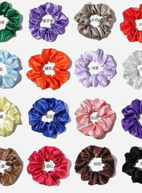 欧美纯色大肠圈色丁布头绳肥肠发圈圣诞节扎头发皮筋发饰