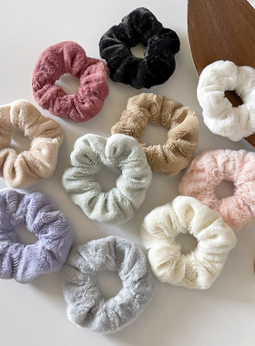 秋冬新款发带女可爱毛绒大肠发圈发绳泰迪jk发饰韩版头饰头绳