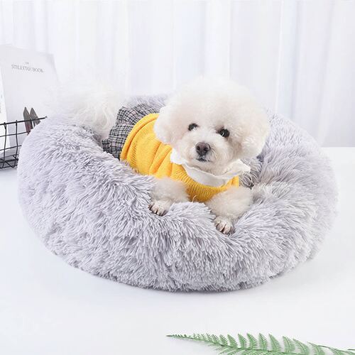 长毛绒圆形猫窝冬季睡眠宠物