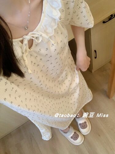 韩系甜美碎花睡衣真的太喜欢啦~