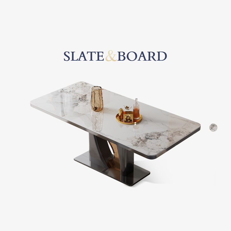 微晶石餐桌长方形家用轻奢现代