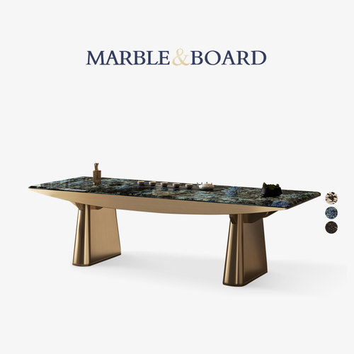 天然大理石茶台轻奢高端别墅茶室