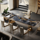 别墅景观岩板泡茶桌椅组合 功夫岛台茶桌一体轻奢现代高级感新中式