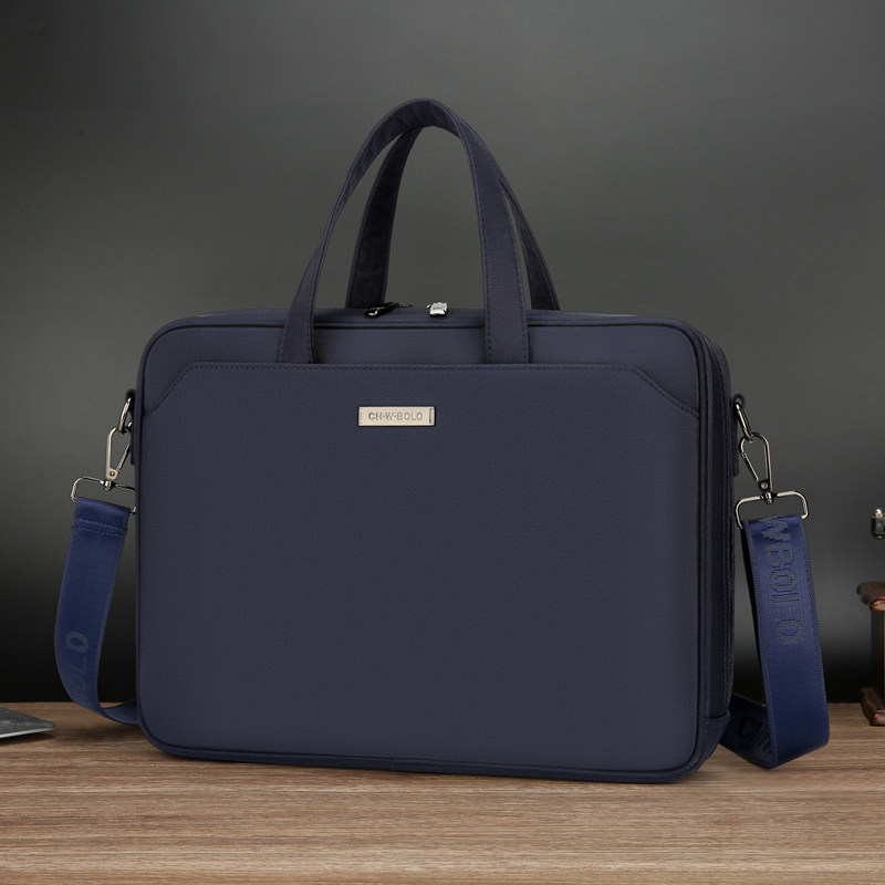 男士商务电脑包手提牛津布公文包大容量单肩斜挎黑色工作公务出差