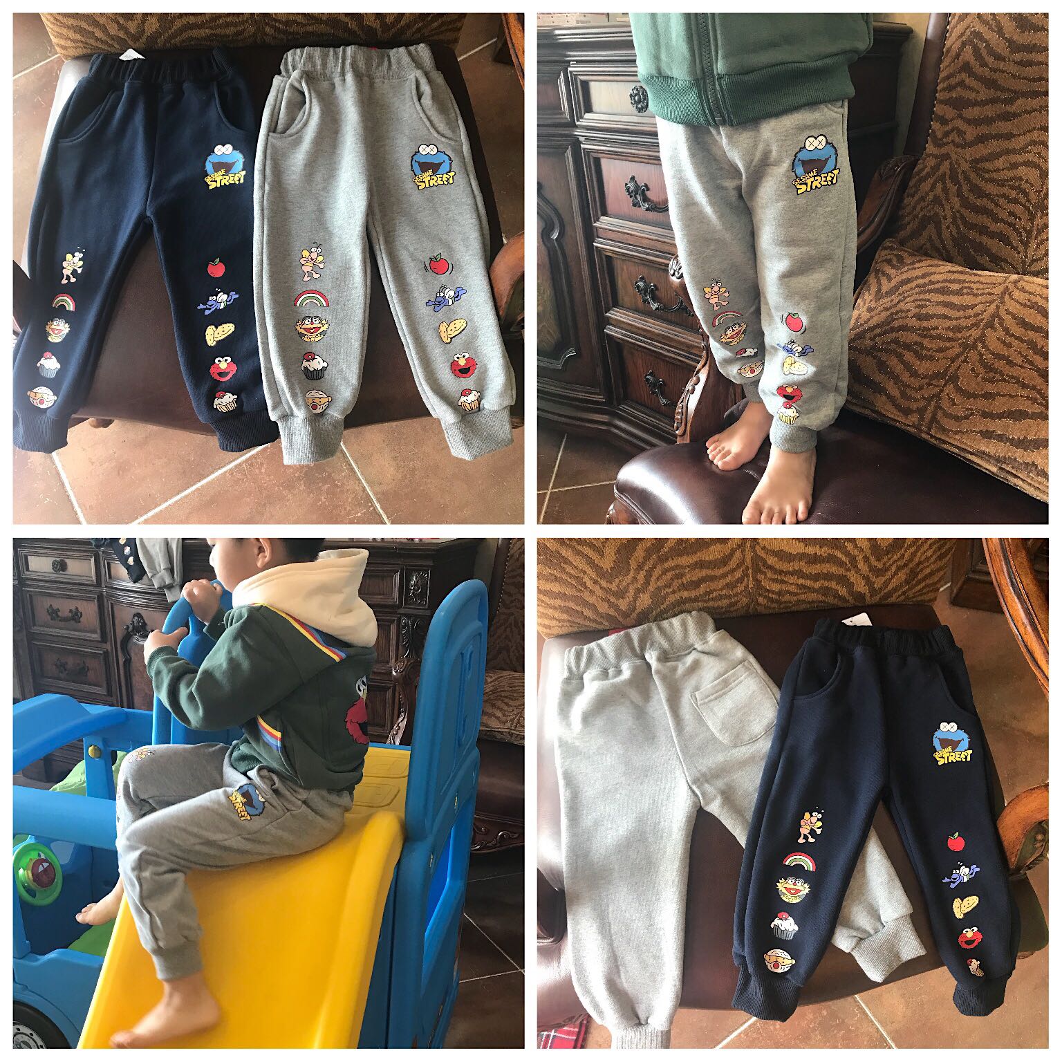 秋冬新品 韩版童装 男童女童卡通zmj可爱图案纯棉休闲长裤