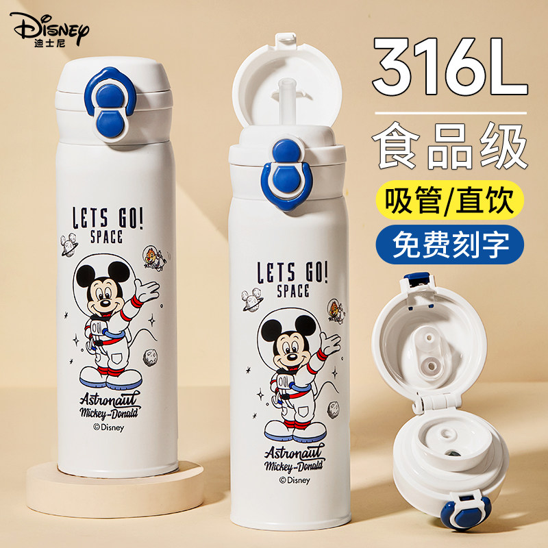 迪士尼儿童保温杯小学生上学专用吸管水杯男孩食品级316直饮水壶,餐饮具,保冷/保温杯,淘宝优惠券,粉丝福利购,淘宝优惠卷