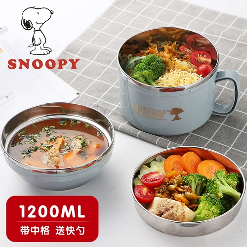 304 Студент из нержавеющей стали мгновенная миска с лапшой с лигаином лунной ланч -коробки Студент Одинокий Фуд чаша для чаши общежития общежития