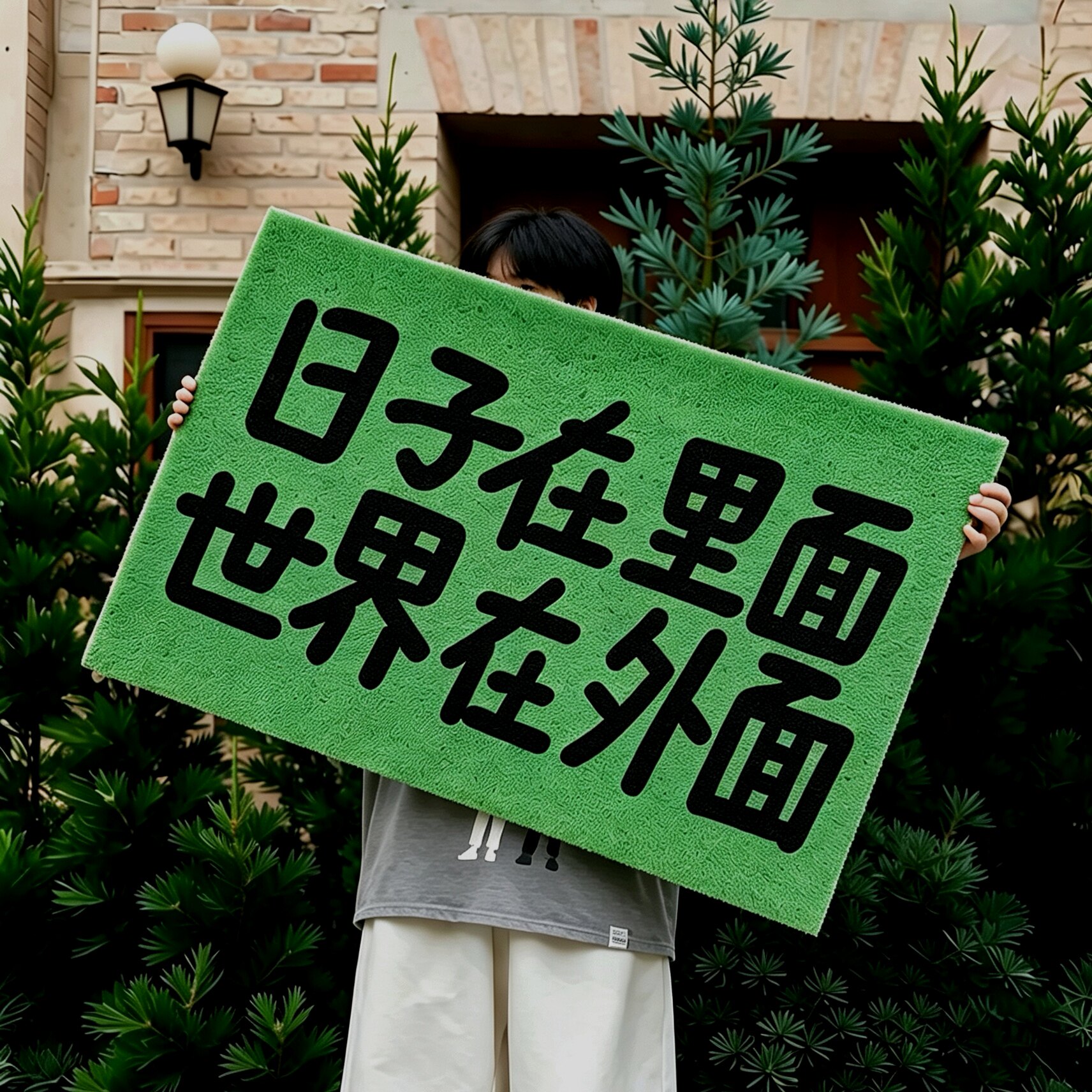 治愈系文字丝圈入户门地垫防滑耐磨可裁剪pvc玄关地毯进门门垫
